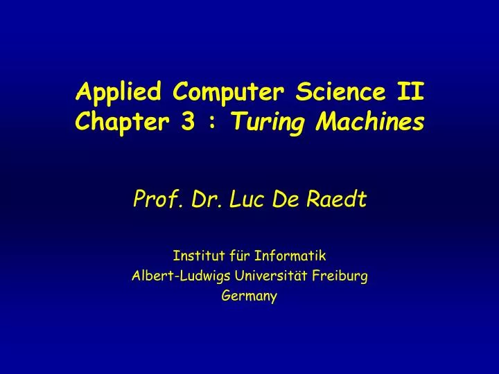 applied computer science ii chapter 3 turing machines