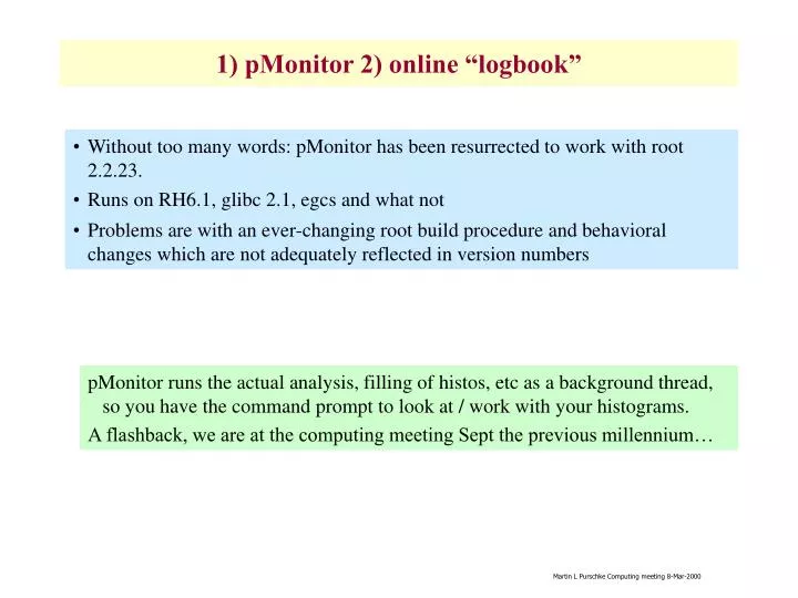 1 pmonitor 2 online logbook