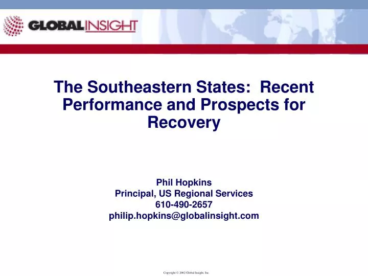 the southeastern states recent performance and prospects for recovery