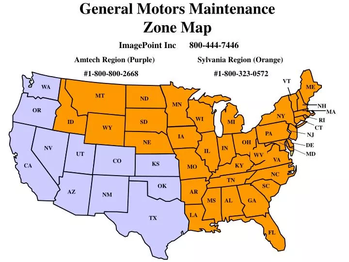 general motors maintenance zone map
