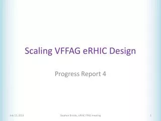 Scaling VFFAG eRHIC Design