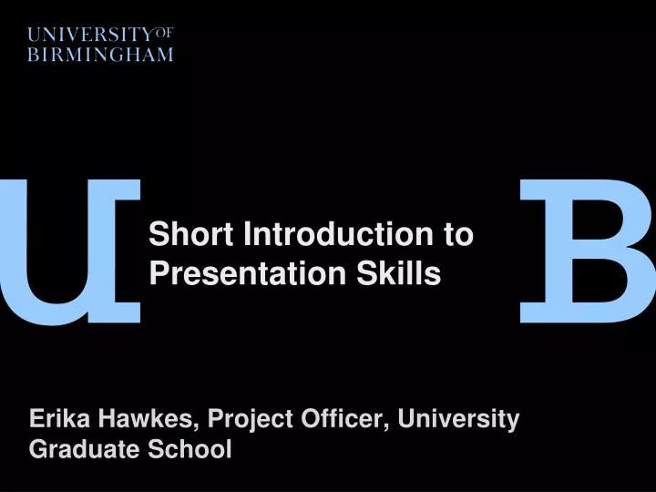 short introduction to presentation skills
