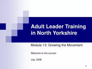 Adult Leader Training in North Yorkshire