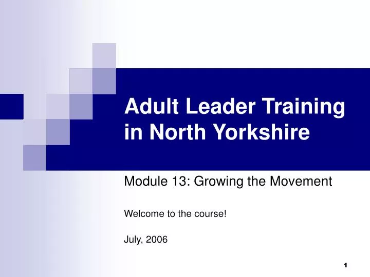 adult leader training in north yorkshire