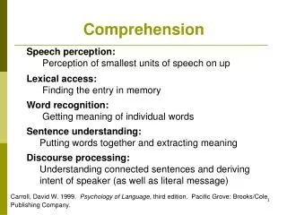 Comprehension