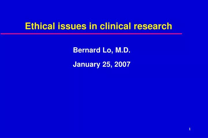 ethical issues in clinical research