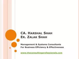 CA. Harshal Shah Er. Zalak Shah
