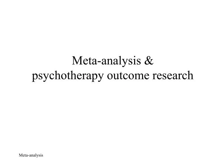 meta analysis psychotherapy outcome research