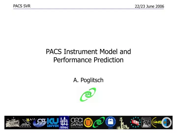pacs instrument model and performance prediction