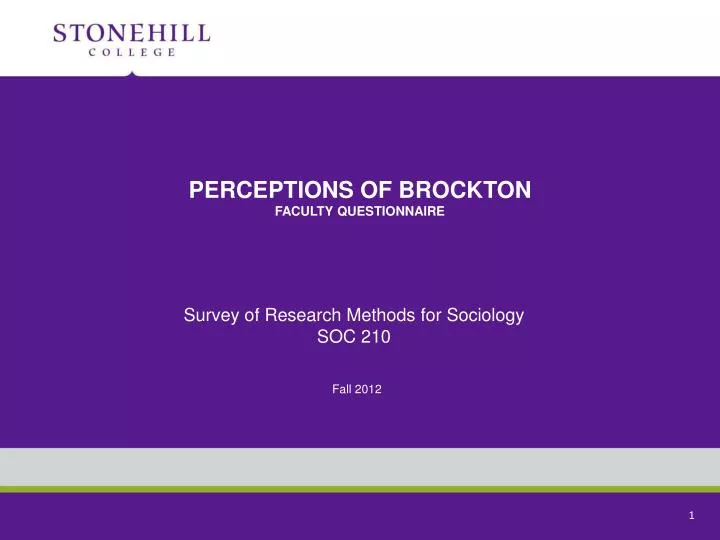 perceptions of brockton faculty questionnaire