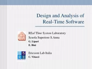 Design and Analysis of Real-Time Software