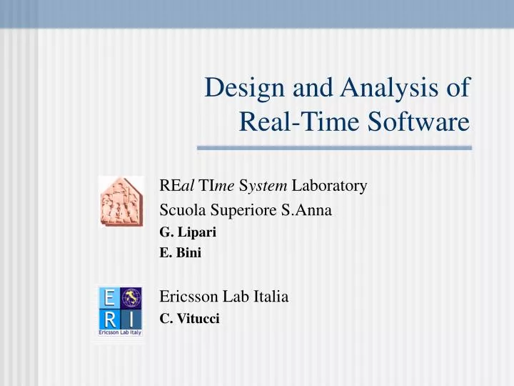 design and analysis of real time software