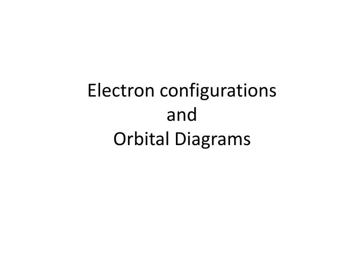 electron configurations and orbital diagrams