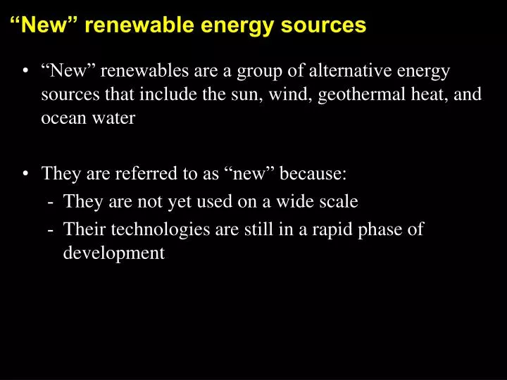 new renewable energy sources