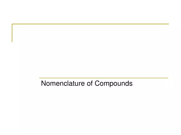 nomenclature of compounds