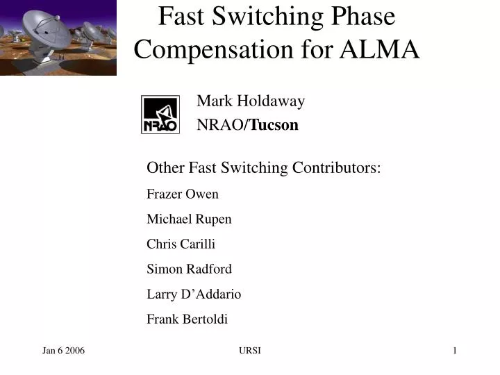 fast switching phase compensation for alma