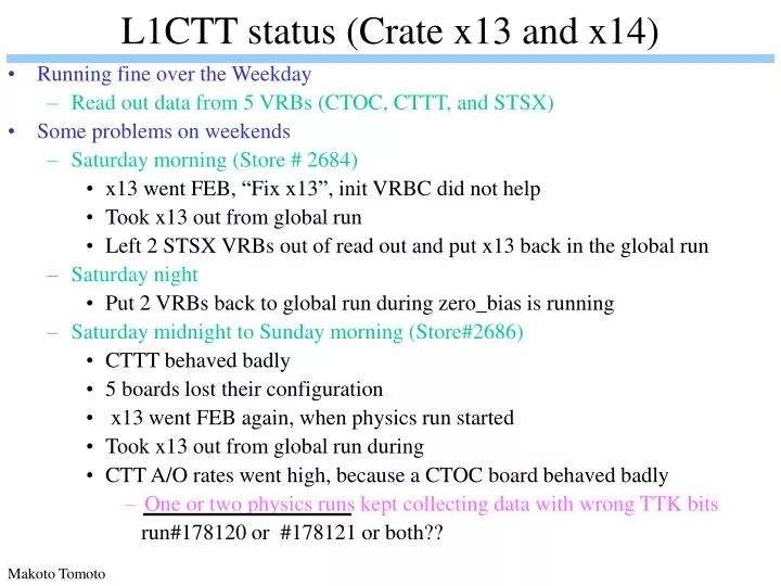 l1ctt status crate x13 and x14