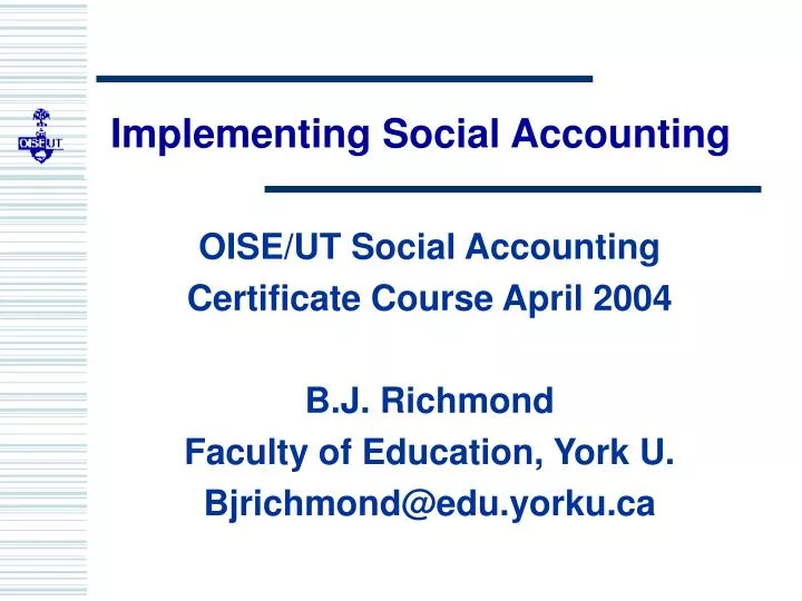 implementing social accounting
