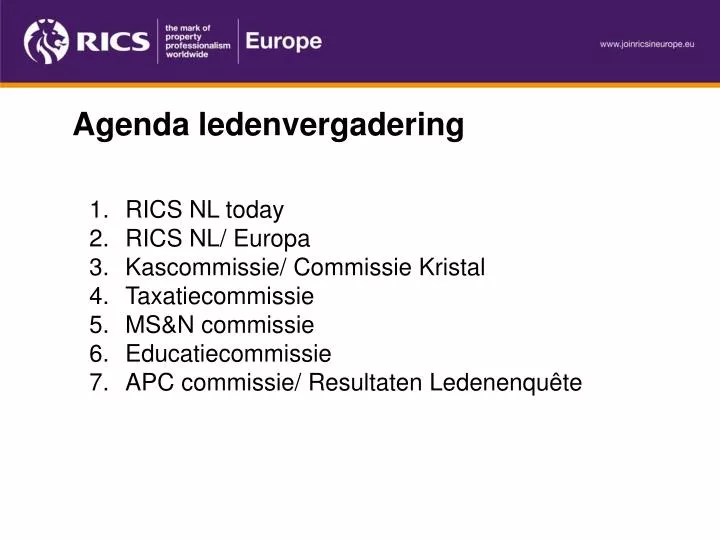 agenda ledenvergadering