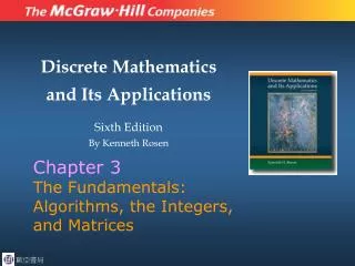 Chapter 3 The Fundamentals: Algorithms, the Integers, and Matrices