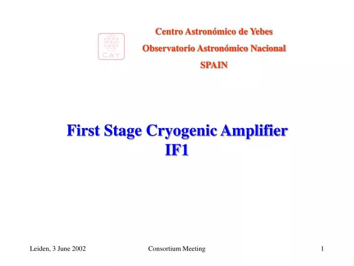first stage cryogenic amplifier if1