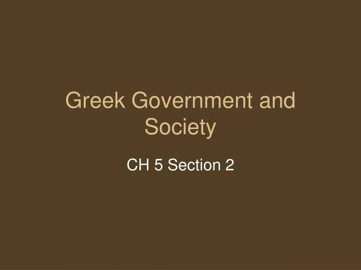 greek government and society