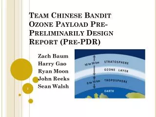 Team Chinese Bandit Ozone Payload Pre-Preliminarily Design Report (Pre-PDR )