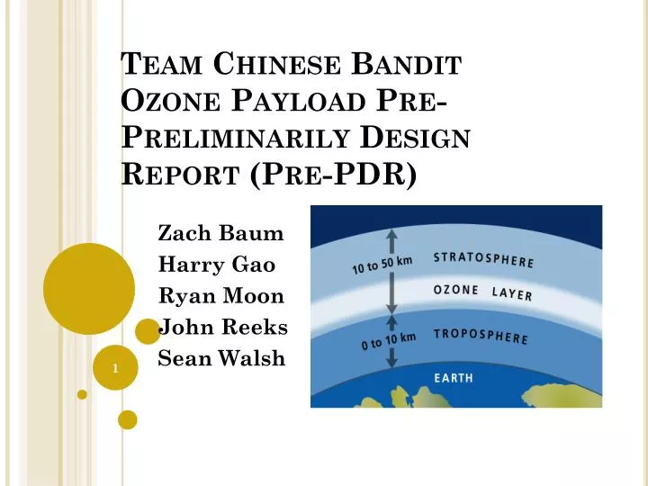 team chinese bandit ozone payload pre preliminarily design report pre pdr