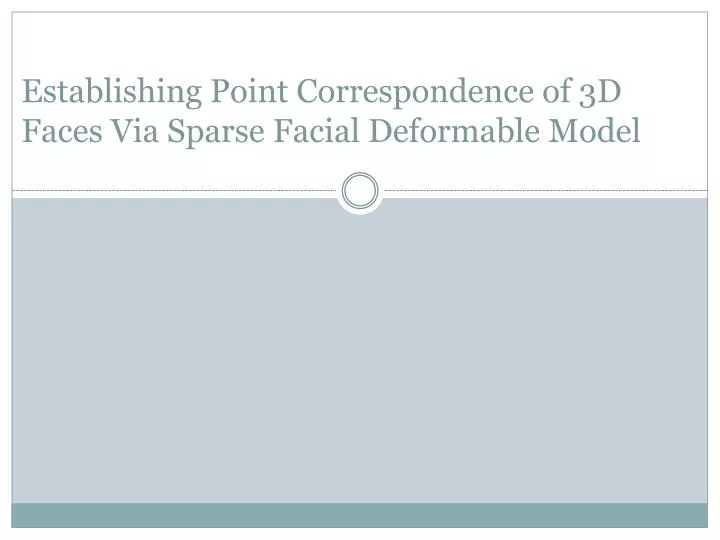 establishing point correspondence of 3d faces via sparse facial deformable model