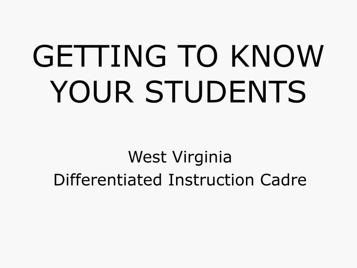 getting to know your students