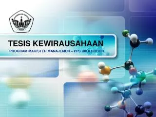 tesis kewirausahaan