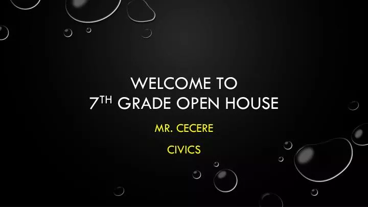 welcome to 7 th grade open house