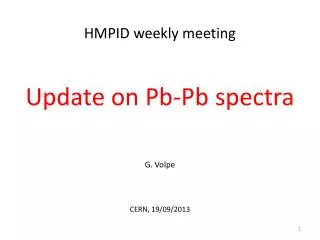 Update on Pb-Pb spectra