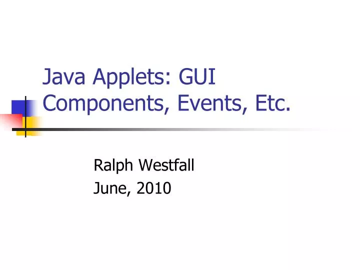 java applets gui components events etc