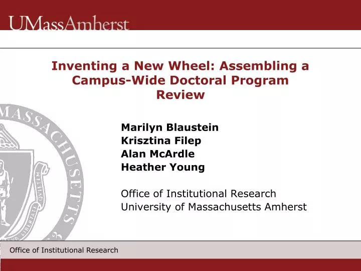 inventing a new wheel assembling a campus wide doctoral program review