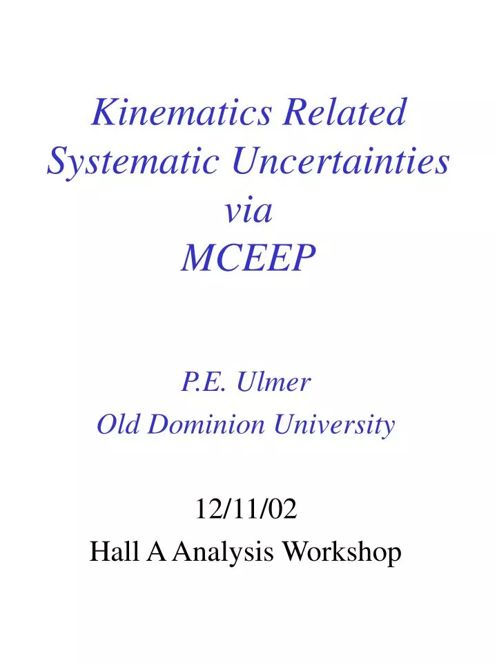 kinematics related systematic uncertainties via mceep