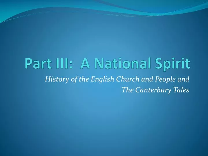 part iii a national spirit