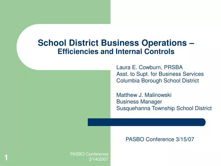 school district business operations efficiencies and internal controls