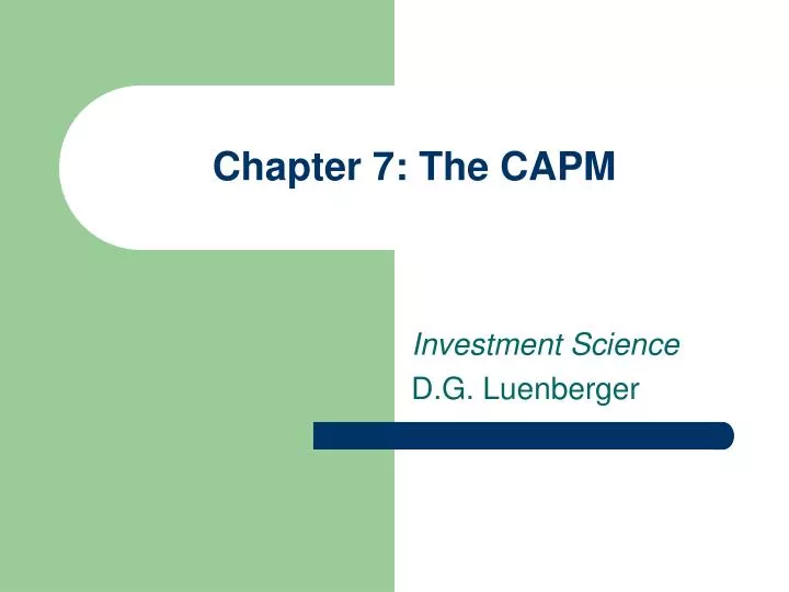 chapter 7 the capm