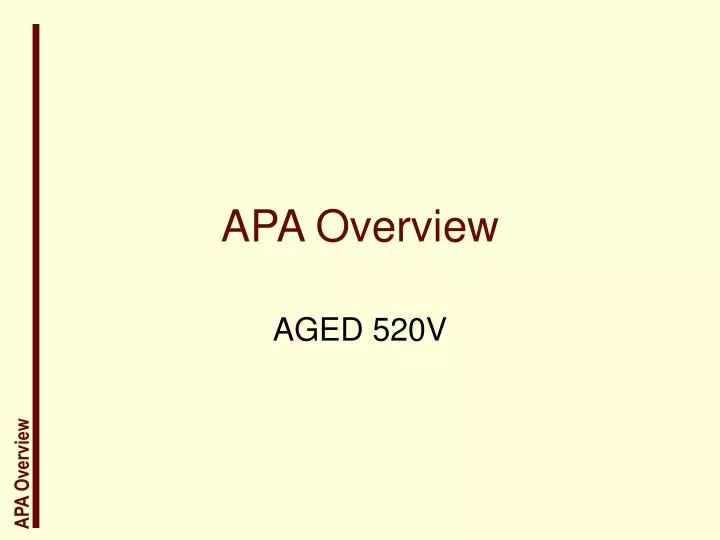 apa overview