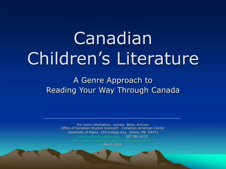 canadian children s literature