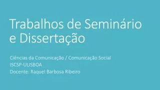 trabalhos de semin rio e disserta o
