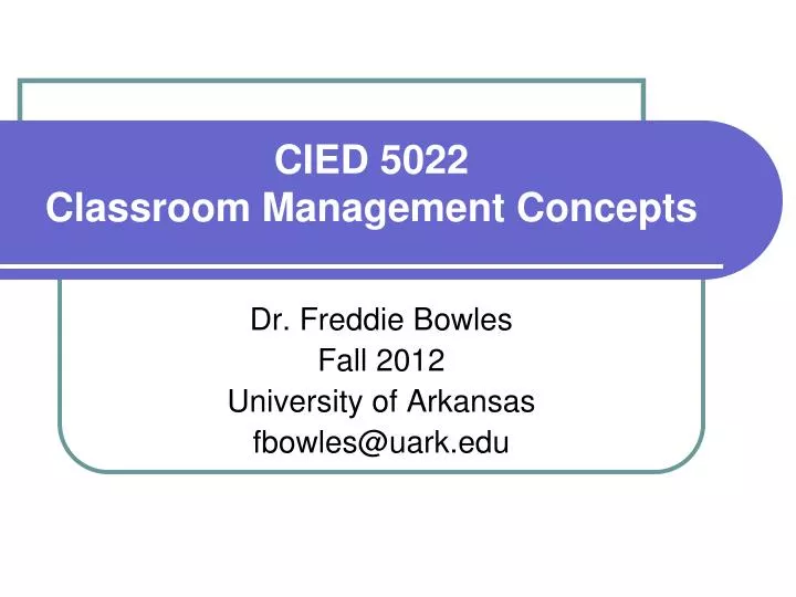 cied 5022 classroom management concepts