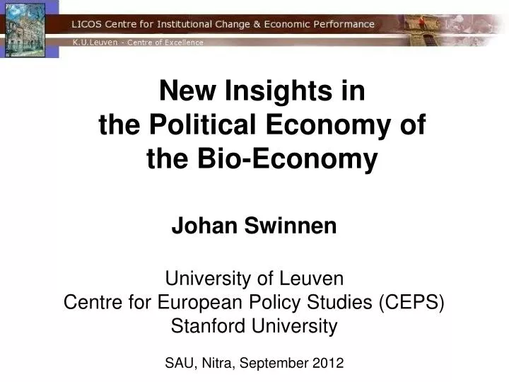 new insights in the political economy of the bio economy