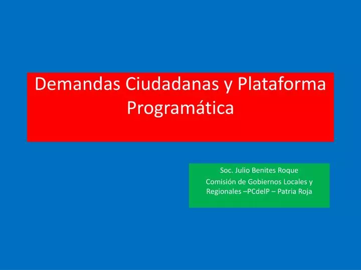 demandas ciudadanas y plataforma program tica