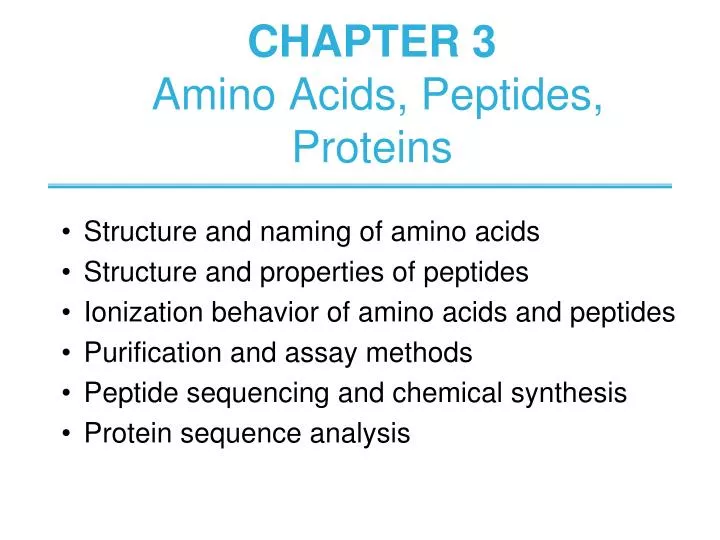 chapter 3 amino acids peptides proteins