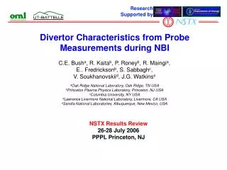 Divertor Characteristics from Probe Measurements during NBI