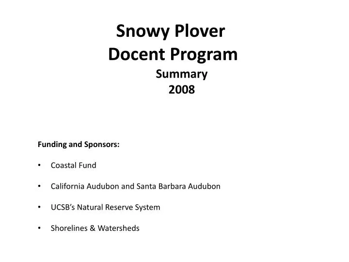 snowy plover docent program