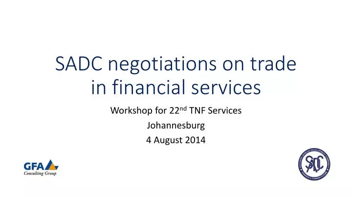 sadc negotiations on trade in financial services