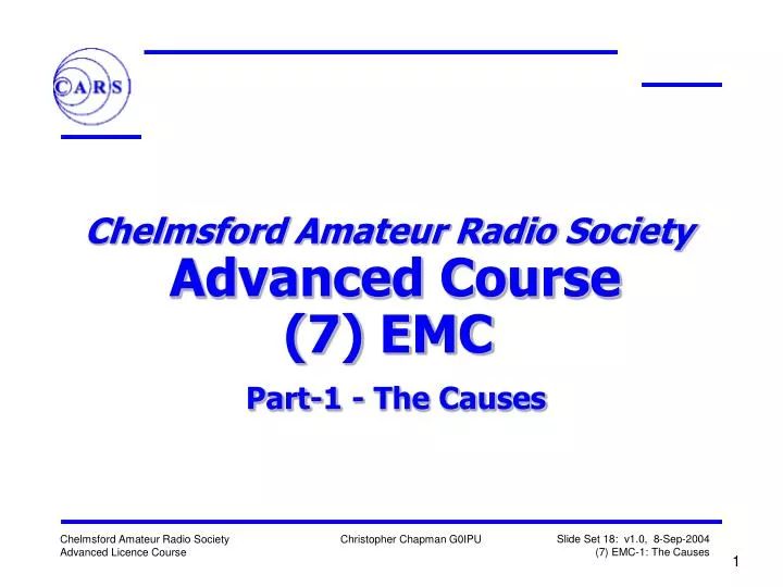 chelmsford amateur radio society advanced course 7 emc part 1 the causes
